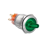 MT67-BD211G24 Переключатель с подсветкой, с фиксацией, 24V AC/DC, зеленый, 2 положения, 1NO+1NC, IP67, нержавеющая сталь