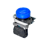 MTB4-BP61 Кнопка синяя в кожухе, 1NO, IP66, металл