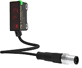 PST-DC25DPCR-F3 Фотодатчик, с отражением от рефлектора TD-11 в комплекте, размер 14,5x8,4x21,8 мм, красн. 640 нм, питание 10-30VDC, выход PNP, режим работы: на свет, расст. сраб. Sn=25cм, IP67, R-тип, кабель 20 см с разъёмом M8 3-pin