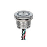 MT-PS22P0132GR Пьезокнопка, Ø22 мм, подсветка кольцом (зеленая/красная), 5-проводная (общий анод), NC, возврат, 24В AC/DC, IP68 