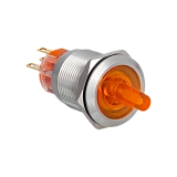 MT67-BD211Y24 Переключатель с подсветкой, с фиксацией, 24V AC/DC, желтый, 2 положения, 1NO+1NC, IP67, нержавеющая сталь