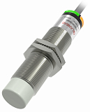 CR18XCN12DPRY Емкостной датчик цилиндрический, M18x80 мм, медно-никелевый сплав, незаподлицо, выход PNP НO/НЗ, регул. чувствит., расст. сраб. Sn=12 мм, питание 10…30VDC, 35Гц, IP67, кабель 2 м