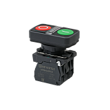 MTB5-AW83751 Кнопка двойная плоская с подсветкой, красная/зеленая, маркировка "I+O", 1NO+1NC, 24V AC/DC, IP65, пластик preview