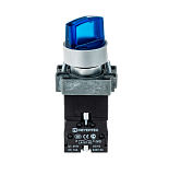 MTB2-BK3663 Переключатель с LED подсветкой, 220V AC/DC, синий, 3 полож. 1NO, фикс., мет. preview