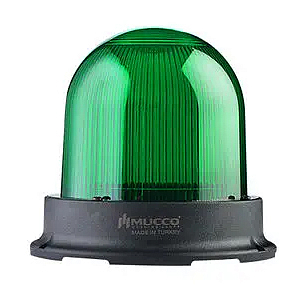 SNT-1215-B-2 Сигнальный маяк 125 мм, куполовидный, монтаж на поверхность, 5 режимов свечения, Зелёный , 12-24V AC/DC, IP65. Зуммер