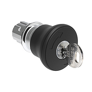 LPSB6842R520E Грибовидная, нажимная кнопка Platinum, диаметр 40 мм, металлическая, с фиксацией, возврат ключом (код ключа 520Е), цвет черный, для простой остановки, (без крепежного основания LPXAU 120M)