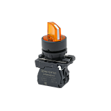 MTB5-AK25713 Переключатель на 2 положения с фиксацией и подсветкой, желтый, 1NO, 220V AC/DC, IP65, пластик