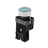 MTB2-BWF3361 Кнопка плоская зеленая с подсветкой, 220V AC/DC, 1NO, IP67, металл