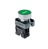 MTB2-BAZ11331 Кнопка плоская с маркировкой, зеленая, знак "I", 1NO, мет.