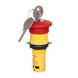 MTB8-ES145 Кнопка грибовидная красная с ключом, c фиксацией, 1 выемка Ø 40 мм, 1NO+1NC, IP65, пластик