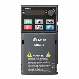 VFD2A7MS43AFSAA Преобразователь частоты MS300, 3x400В, 0.75/1.1 кВт, 2.7/3.0А, ЭМС С2, IP20