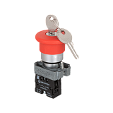 MTB2-BSZ1214 Кнопка грибовидная возврат поворотом, 1NC, красный, O40 мм, ключ Ronis 455, мет.