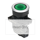 L3RF-L3G Круглая плоская сигнальная лампа, утопленная, цвет зеленый, диаметр 30 мм (БЕЗ блока подсветки)