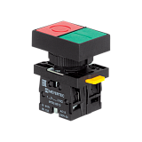 MTB2-ELZ1583 Кнопка двойная плоская, красная/зеленая, маркировка "I+O", 1NO+1NC, IP40, пластик