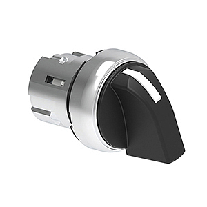 LPSS131 Металлический переключатель d=22 мм, с короткой ручкой, 3 положения без фиксаци 1>0<2, (без крепежного основания LPXAU 120M)