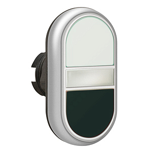 LPCBL7114 Двойная кнопка нажатия с белой подсветкой, цвет белый/черный