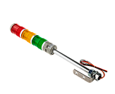 MT45-RYG220 Светосигнальная колонна, D=45 мм, постоянное свечение, установка на стойку с кронштейном для настенного монтажа, Питание 220В AC, LED, красный/желтый/зеленый. t раб. -10...+50 С, IP40 preview