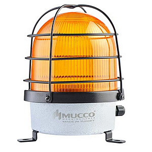 SNT-D12513-KFS-3 Сигнальная лампа в алюминиевом корпусе, стробоскопический эффект, Жёлтый, 12-24V AC/DC, IP65.