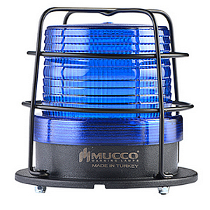 SNT-912-B-KFS-4 Сигнальный маяк 90 мм с расширенным диапазоном питания, стробоскопический эффект, Синий, 24-90V DC / 24-60V AC, IP65. Зуммер