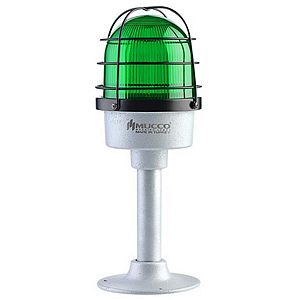 SNT-DU12522-KFS-2 Сигнальная лампа в алюминиевом корпусе со стойкой, стробоскопический эффект, Зелёный , 85-260V AC/DC, IP65.