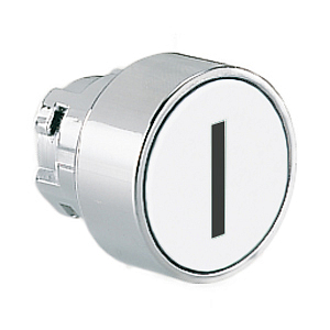 8LM2TB1118 Толкатель кнопки в металлическом корпусе, утапливаемый, без фиксации, (без крепежного основания ..AU120), цвет белый, с символом "I"