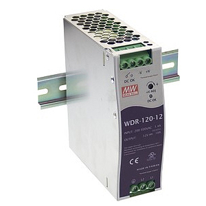 WDR-120-24 Блок питания, вход: 1-2-фазное 180-550В, выход: 24В,5А,120Вт