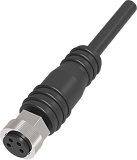 QE8-N4F2-U Разъём прямой M8, 4-pin, мама (гнездо), медно-никелевый сплав + PVC, PUR - стойкий к маслу и изгибам, 4-жильный, Imax-4A, 60VAC/DC, длина 2 м