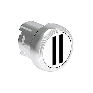 LPSB1128 Нажимная кнопка Platinum диаметром 22 мм, утапливаемая, без фиксации, с пружинным возвратом, символ II, цвет белый, (без крепежного основания LPXAU 120M)