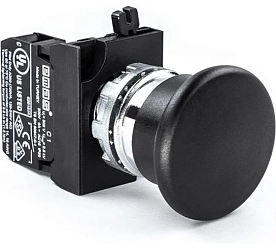 CM100MH Кнопка нажимная  чёрная грибок (1НО)