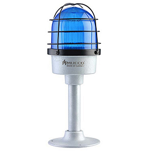 SNT-DU12522-KFS-4 Сигнальная лампа в алюминиевом корпусе со стойкой, стробоскопический эффект, Синий, 85-260V AC/DC, IP65.