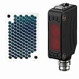 BJ3M-PDT-C-P Фотодатчик компактный, (MS-2A рефлектор в комплекте), отражение от рефлектора с поляризацией, красный 660 нм, размер датчика 10,6x32x20 мм, выход PNP, на свет/на затемнение, рег. чувст, питание 12-24VDC, IP65 разъем М8