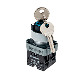 MTB2-BGZ133 Переключатель с ключом, черный, 3 полож. 2NO, фикс., 1 выемки, мет.