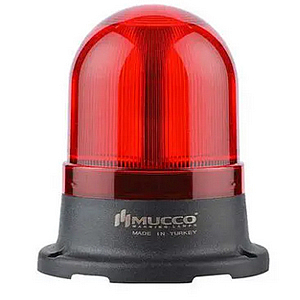 SNT-715-FB-1 Сигнальный маяк 70 мм, куполовидный, монтаж на поверхность, мигающее свечение, Красный, 24V/DC, IP65. Зуммер