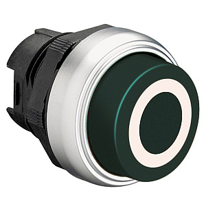 LPCB2102 Толкатель кнопки с символом, выступающая, без монт. переходника, пружинный возврат, цвет черный, символ "O"