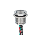 MT-PS19P0132GR Пьезокнопка, Ø19 мм, подсветка кольцом (зеленая/красная), 5-проводная (общий анод), NC, возврат, 24В AC/DC, IP68 