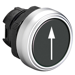 LPCB1152 Толкатель кнопки в пластиковом корпусе, утапливаемый, без фиксации, (без крепежного основания ..AU120), цвет черный, с символом "стрелка вверх/вниз"