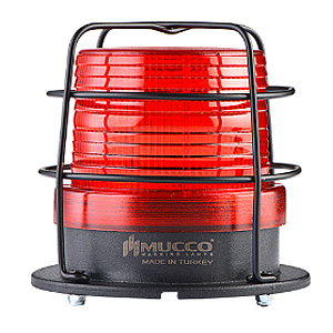 SNT-925-ND-KFS-1 Сигнальный маяк 90 мм, датчик освещенности, 5 режимов свечения, Красный, 85-260V AC/DC, IP65.