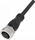 QE12-N3F5 Разъём прямой с кабелем. Разъем: M12, 3pin, мама (гнездо), медно-никелевый сплав + PVC, Imax-4A, 250VAC/DC, -30˚С…90˚С, IP67; Кабель: 3-жильный, длина 5 м preview
