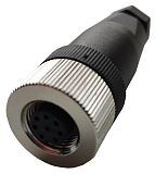 QE12-N8F Разъем прямой M12, 8pin, мама (гнездо), медно-никелевый сплав + PVC; 250VAC/DC, IP67, под кабель 4…8мм, винтовые зажимы, -40˚С…85˚С preview