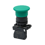 MTB5-AC31 Кнопка грибовидная зеленая, 40 мм, пружиный возврат, 1NO, IP65, пластик