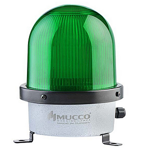 SNT-D12513-B-2 Сигнальная лампа в алюминиевом корпусе, стробоскопический эффект, Зелёный , 12-24V AC/DC, IP65. Зуммер