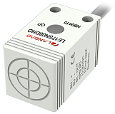 LE17SN08DNO Датчик индуктивный прямоугольный 17x17x28 мм, пластиковый корпус, чувствит. часть с торца, выход NPN НО, расст. сраб. Sn=8 мм, питание 10…30 VDC, 500 Гц, IP67, кабель 2 м