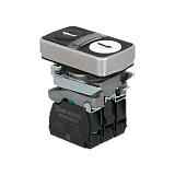 MTB4-BW28117 Кнопка двойная плоская с подсветкой, черная/белая, маркировка "стрелки вверх-вниз", 2NO, 220V AC/DC, IP65, металл