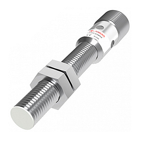 LR08BF02DPOY-E2 Индуктивный датчик, расстояние срабатывания до 2мм, диаметр 8мм, PNP - NO (НО), экранированный, максимальная частота срабатывания 1500Гц, Разъем М12 4-пин, 10-30 VDC