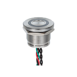 MT-PS22P0131GR Пьезокнопка, Ø22 мм, подсветка кольцом (зеленая/красная), 5-проводная (общий катод), NC, возврат, 24В AC/DC, IP68 