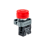 MTB2-BPZ124 Кнопка в кожухе, красная, 1NC, мет.