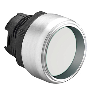 LPCB308 Толкатель кнопки в пластиковом корпусе, с выступающим защиным кольцом без фиксации, (без крепежного основания ..AU120), цвет белый