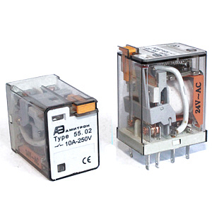 55.02 24 AC Реле Амитрон, контаты 10А, 2С, 250 VAC,  катушка  24VAC