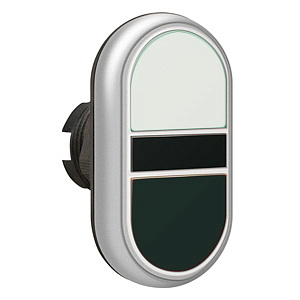 LPCB7114 Двойная кнопка нажатия, 2 плоских кнопки с пружинным возвратом, цвет белый/черный