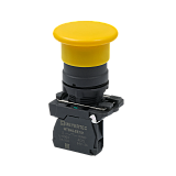 MTB5-AC51 Кнопка грибовидная желтая, 40 мм, пружиный возврат, 1NO, IP65, пластик